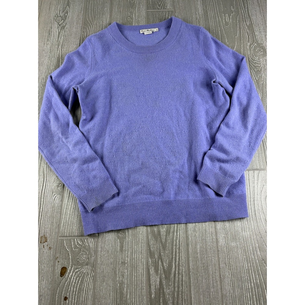 Enzo Mantovani Womens XL Purple Cashmere Crewneck Pullover Sweater Long Sleeve